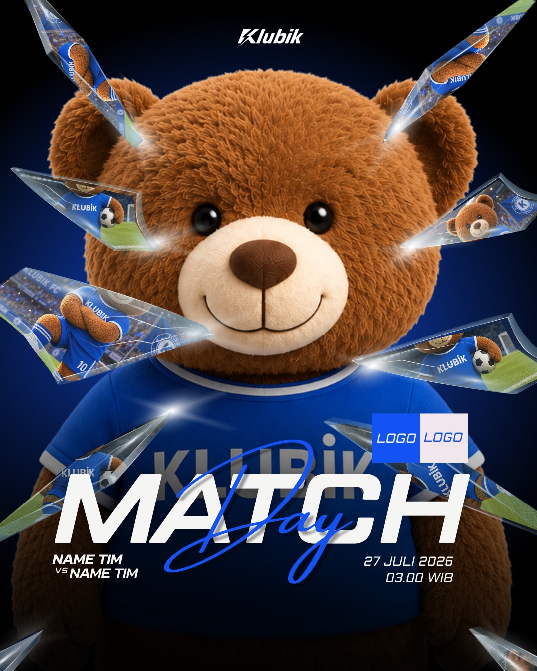 Visuel 'Match Day' mettant en scène Kubo, la mascotte Klubik